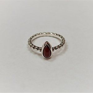 Rare James Avery Tiny Teardrop Beaded Red Carnelian Ring | size 5